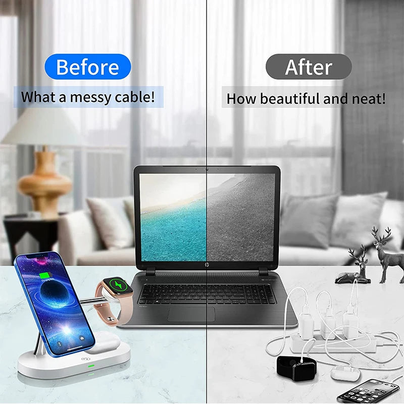 Foldable 3-in-1 Wireless Charging Station | Fast Charging & Travel Ready