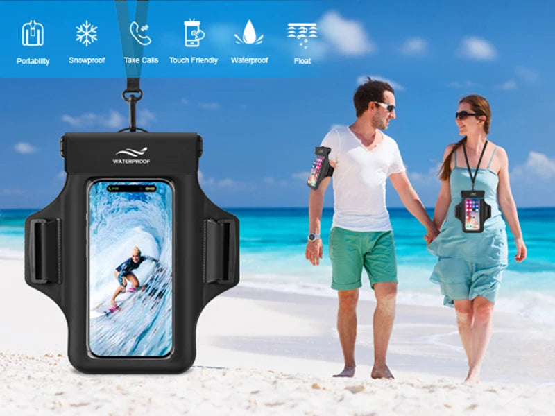 Waterproof Phone Pouch with Armband | Perfect for Swimming & Diving