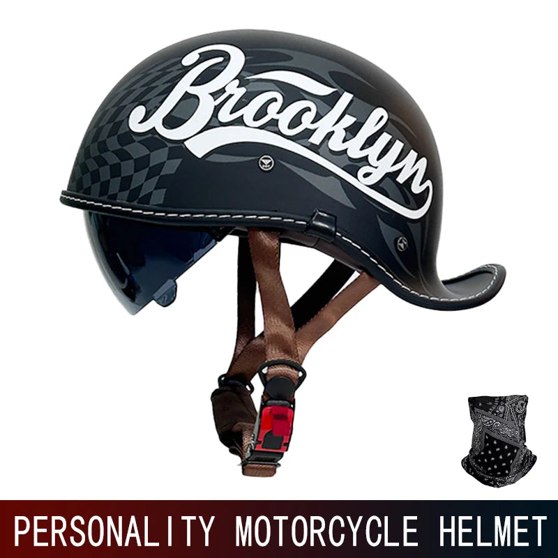 Casco de moto tipo media calota retro unisex | Elegante y seguro