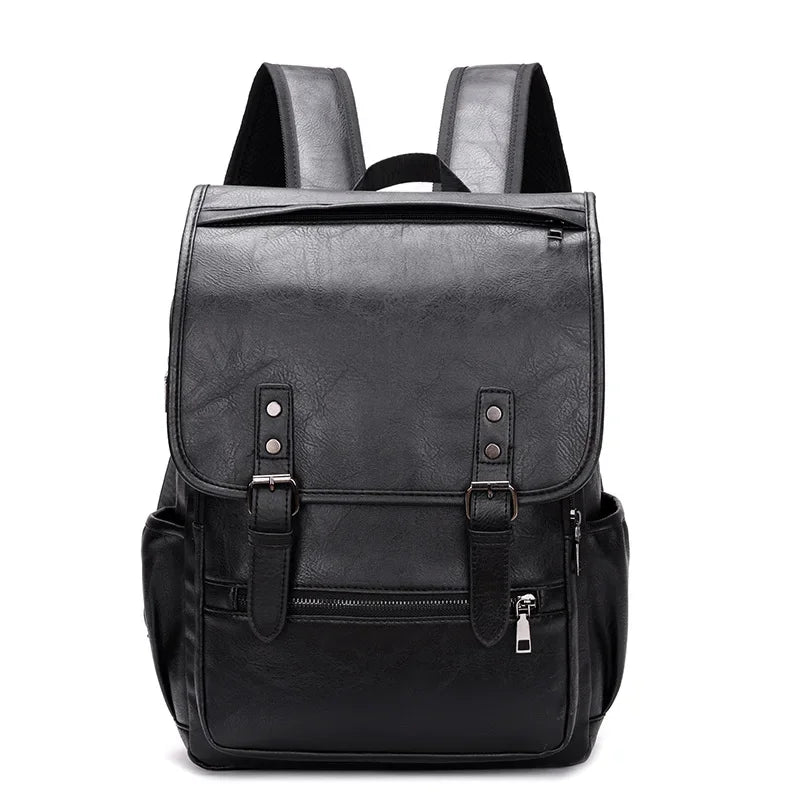Large Capacity Vintage Men's Backpack | Stylish PU Leather Bag