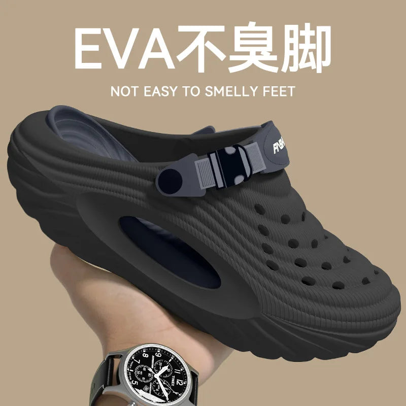 Men's Summer Thick Sole Breathable Outdoor Slippers | Comfort & Style