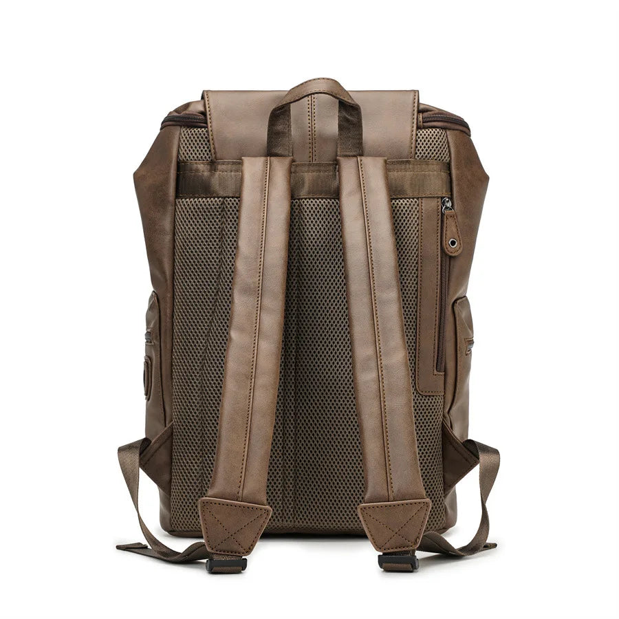 Vintage Luxury PU Leather Backpack | Large Capacity Laptop Bag