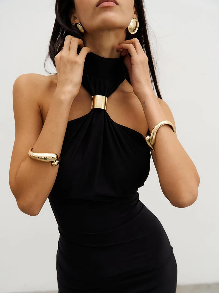 Elegant Sleeveless Halter Maxi Dress for Women | Perfect Evening Wear