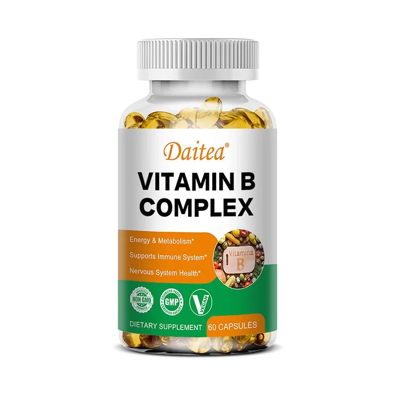 Organic Vitamin B Complex for Energy & Immune Support - 120 Capsules