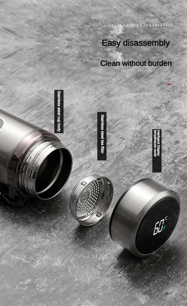 Stainless Steel Thermos Bottle with LED Temperature Display