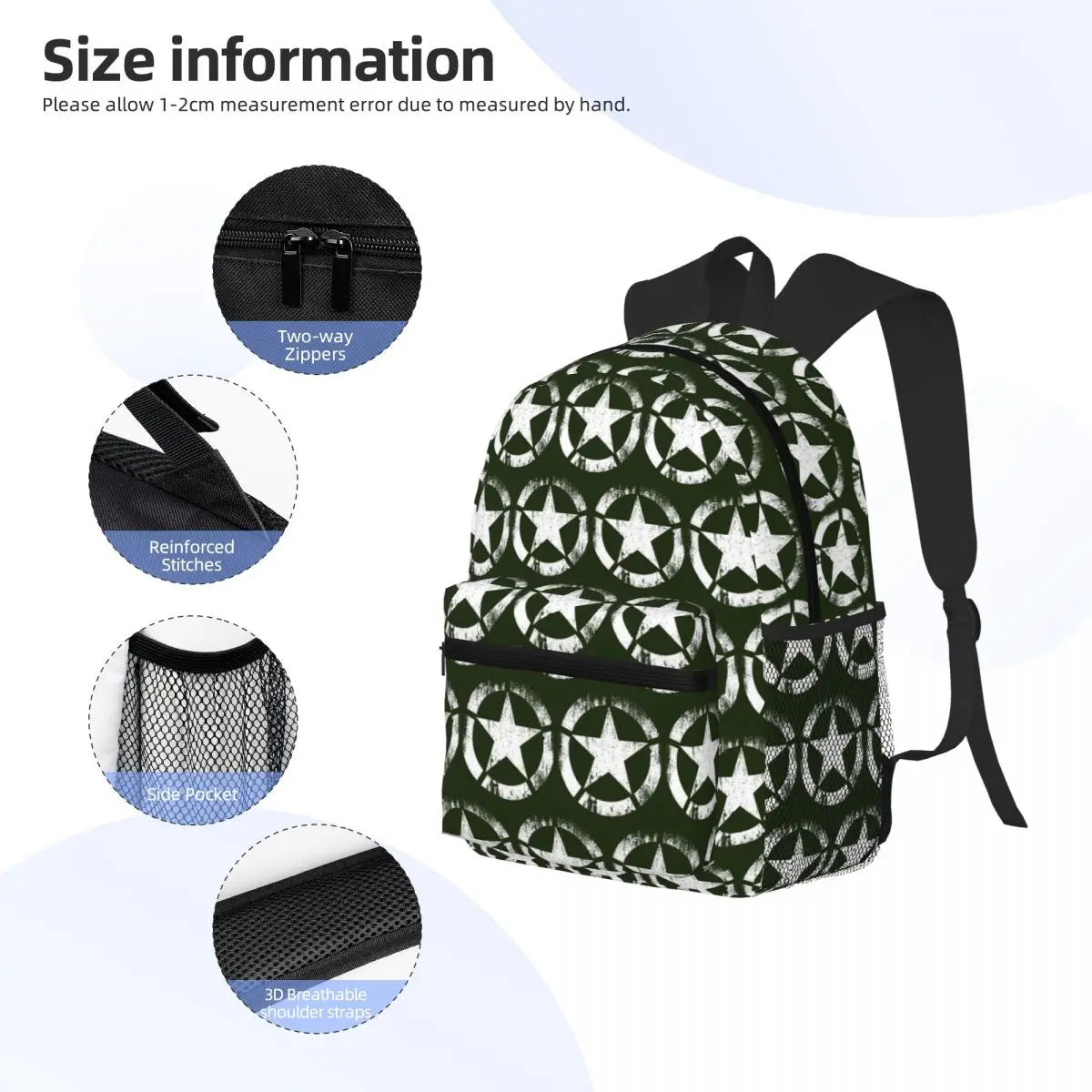 Versatile Military Style Student Backpack for School & Travel