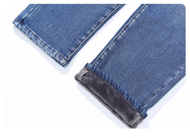 Winter Fleece Men's Jeans | Stylish Warm Denim for Cold Weather