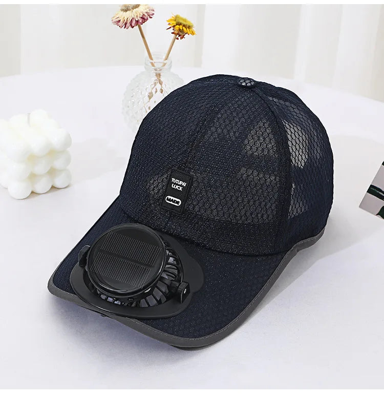 Solar Charging Fan Hat | Breathable UV Protection Baseball Cap