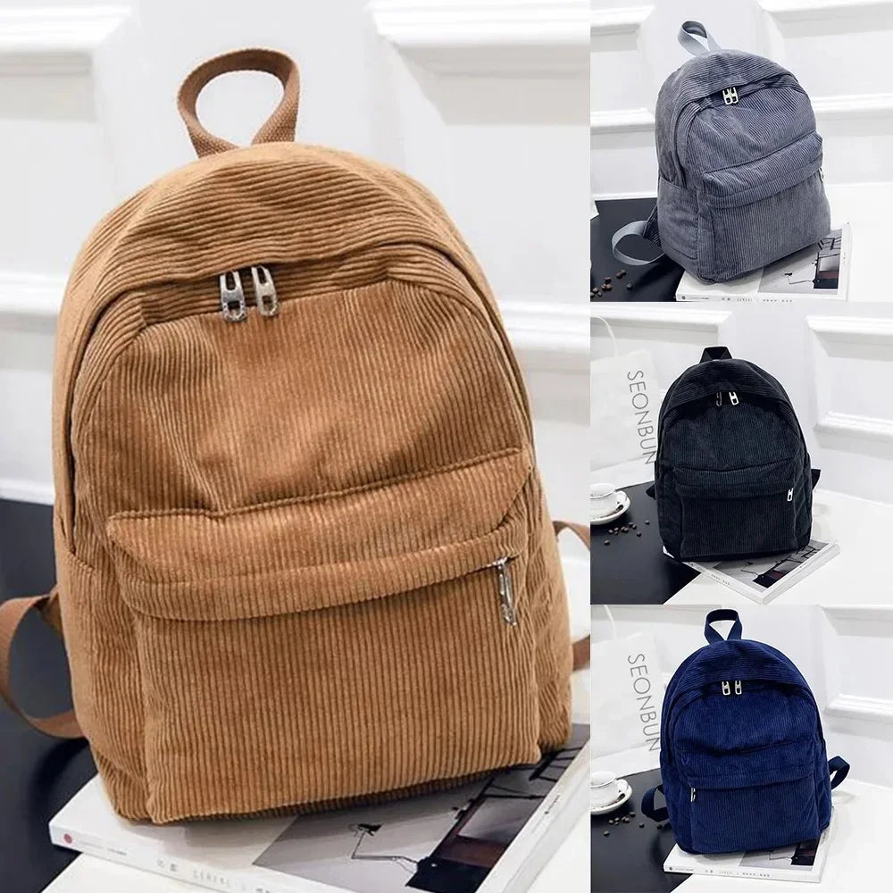 Trendy Corduroy Backpacks for Students | Stylish School Bags