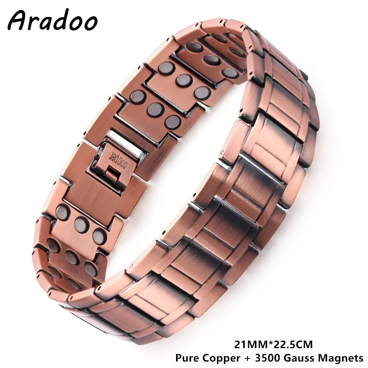 Magnetic Copper Bracelet for Men | Adjustable Link Jewelry Gift