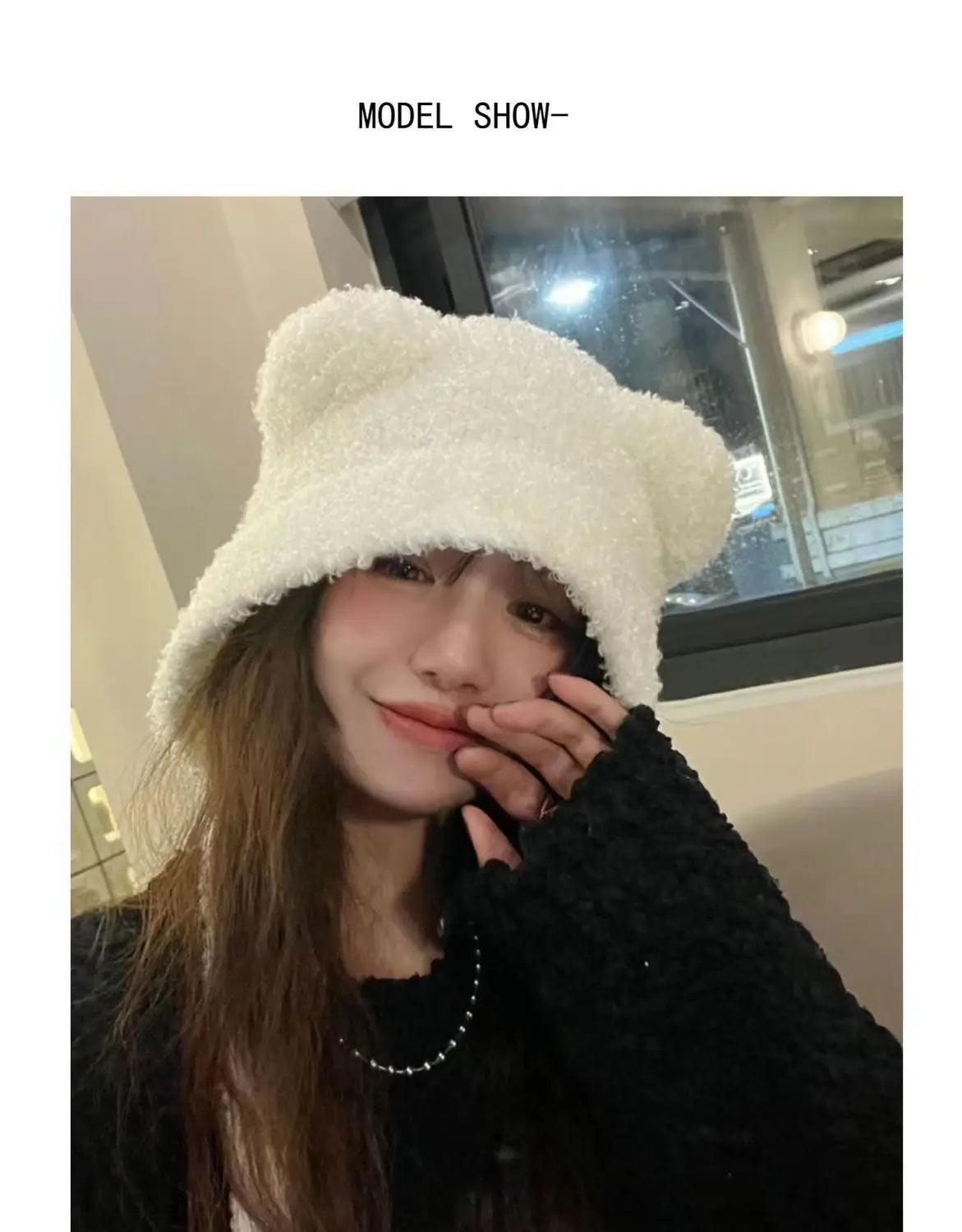 Women's Cute Bear Ear Plush Beanie | Cozy Winter Bomber Hat