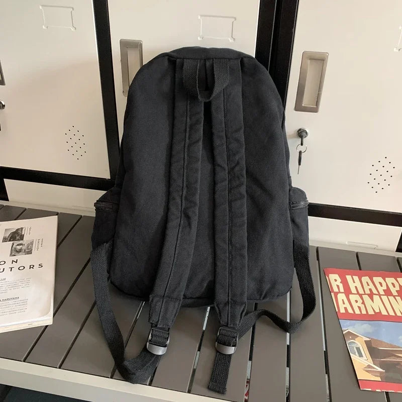 Vintage Washed Canvas Backpack | Stylish School & Travel Bag