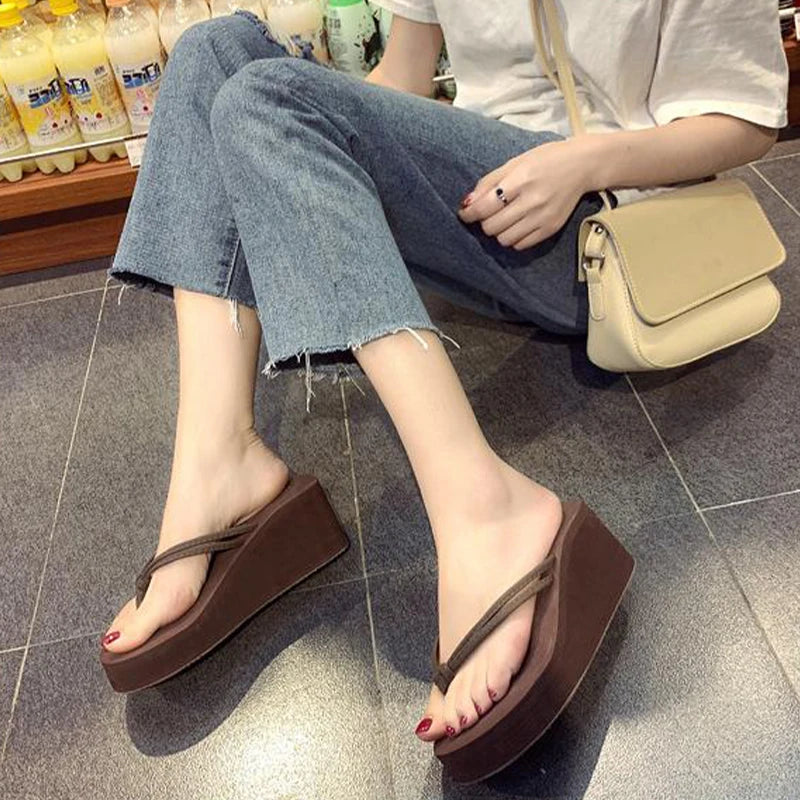 Trendy High-Heeled Flip-Flops for Women | Stylish Summer Sandals
