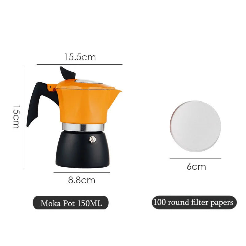 Colourful Moka Pot Set | Classic Espresso Maker for Outdoor Use
