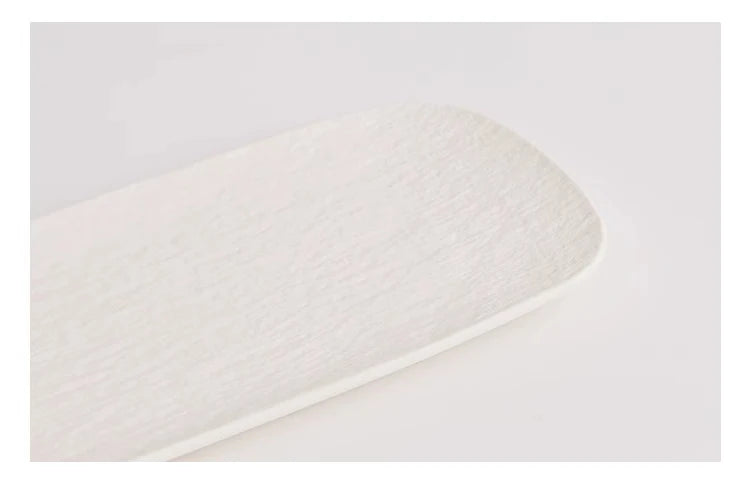 Stone Patterned Frosted Ceramic Sushi Plate | Elegant Dim Sum Dish