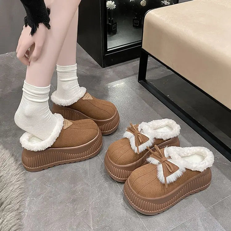 Women's Platform Fur Slippers | Cozy Stylish Winter Mules