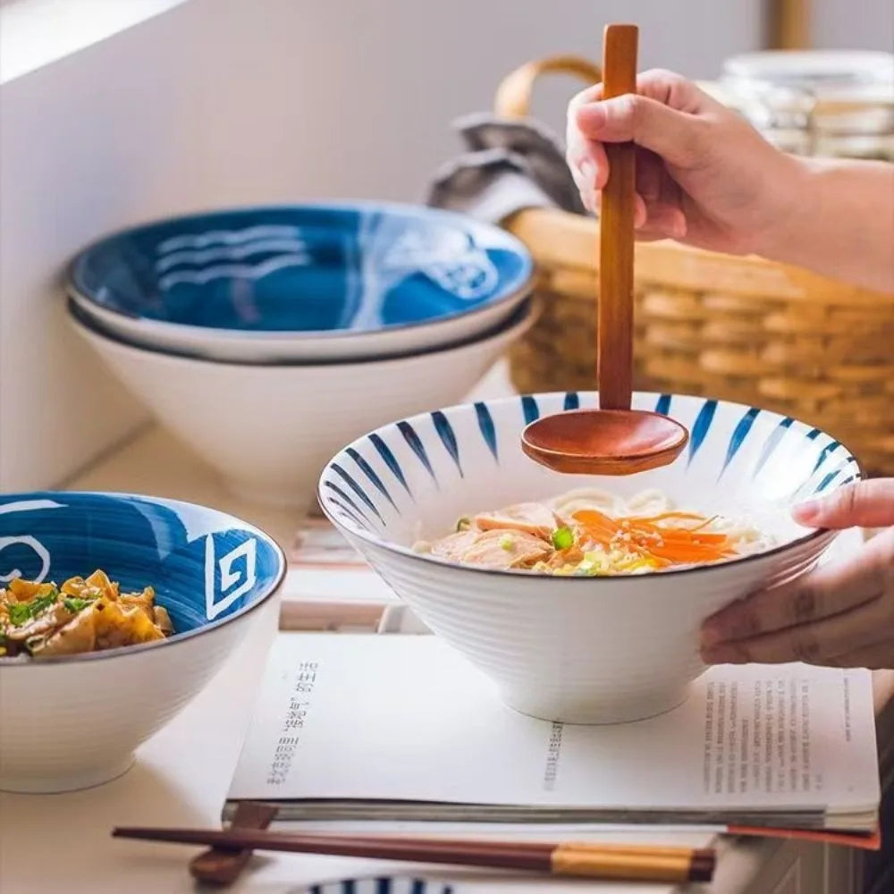 Japanese-style Ceramic Douli Bowl | Elegant Soup & Ramen Dish