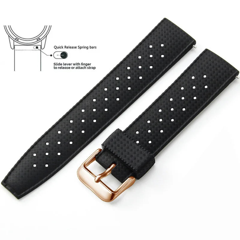 Tropical Silicone Watch Band | Quick Release Rubber Strap