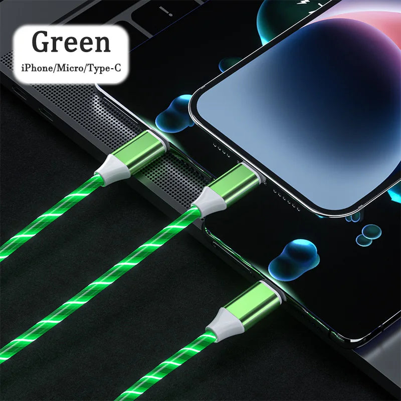 3 in 1 LED Charging Cable | Multifunctional USB Type-C Cable