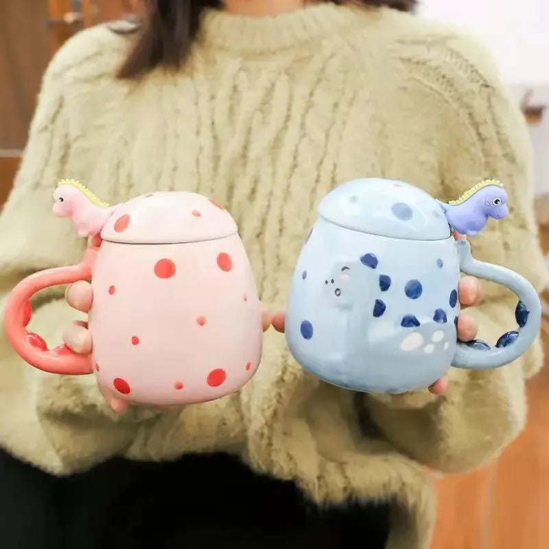 Dinosaur Ceramic Mug | Heat Revealing Coffee Cup for Kids
