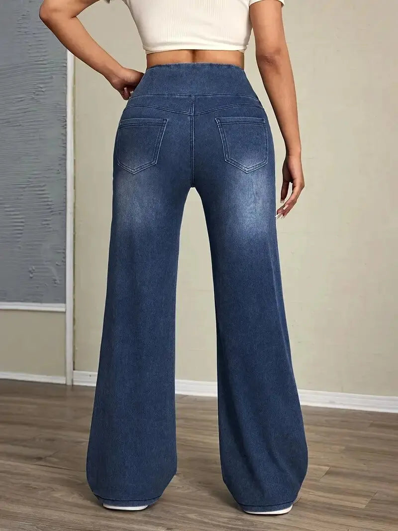 Women's High Stretch Loose Straight-Leg Jeans | Trendy & Comfortable