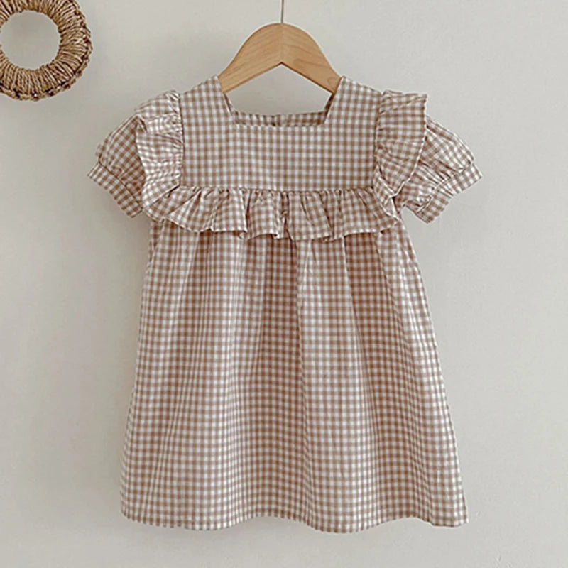 Stylish Summer Grid Jumpsuit for Baby Girls | Adorable & Comfy