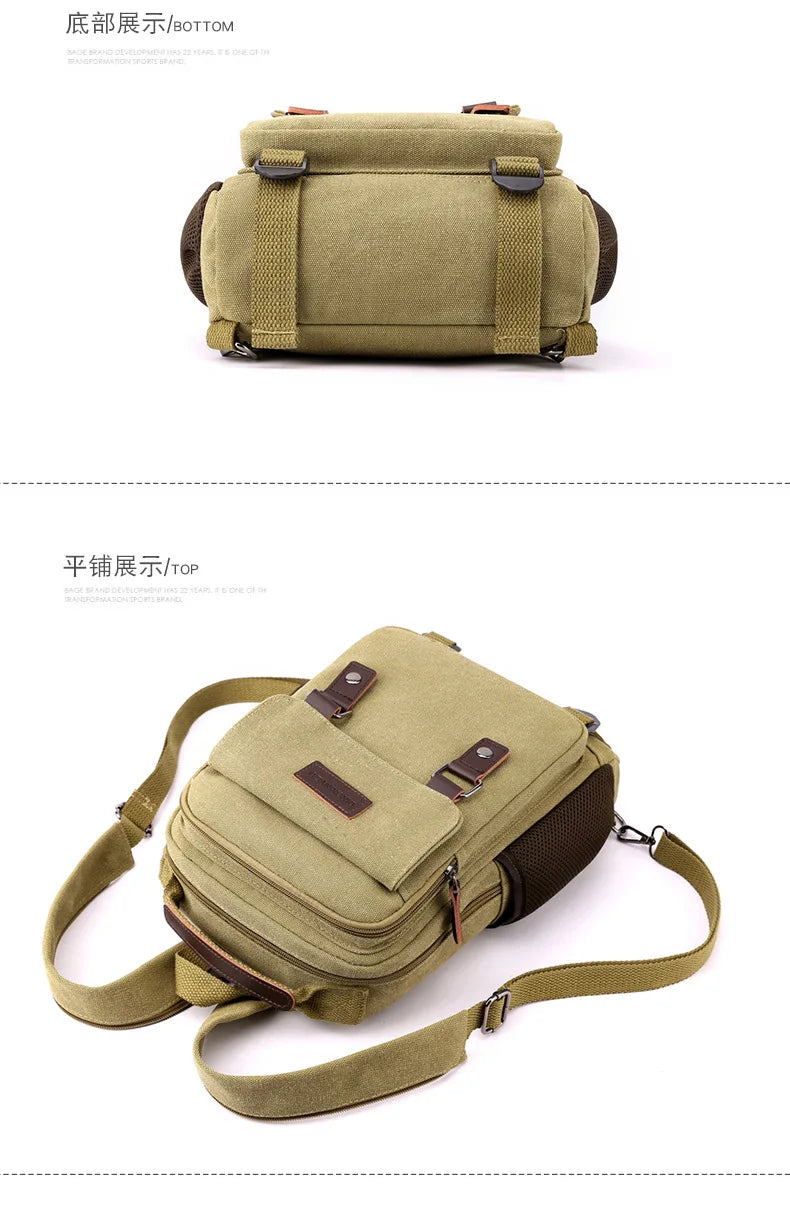 Multifunctional Canvas Chest Bag | Sleek Travel Companion