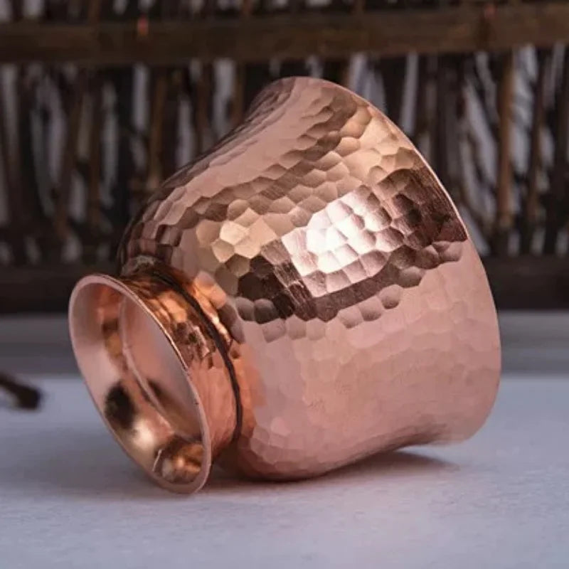 1pcs Handcrafted Pure Copper Coffee Mug 80ml Multipurpose Breakfast Tea Milk Water Cup Moscow Dessert Cafe Drinkware Couple Gift