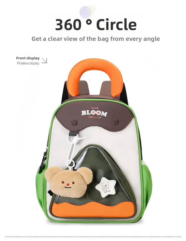 Lightweight Contrast Color Kindergarten Backpack | Cute Stylish Kids Bag