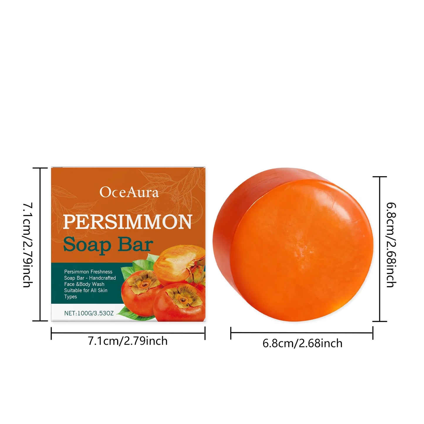 Persimmon Extract Moisturizing Cleansing Soap | Gentle Daily Body Cleanser