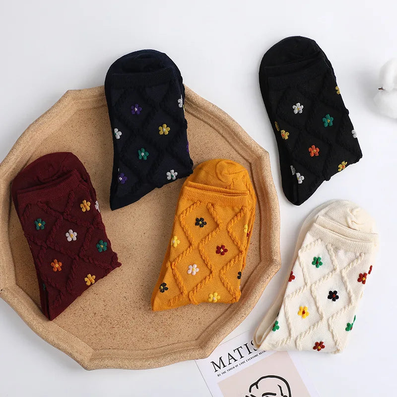 Women's Mid-Calf Floral Socks | Stylish Comfort for Every Occasion