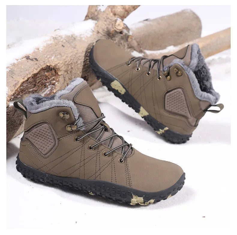 Winter Snow Boots for Men Women Warm Fur Lined Ankle Trekking Shoes Anti Slip Outdoor Boots