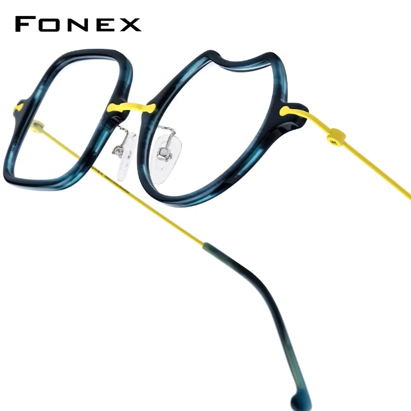 Monturas de gafas unisex cuadradas retro de titanio | Elegantes y duraderas