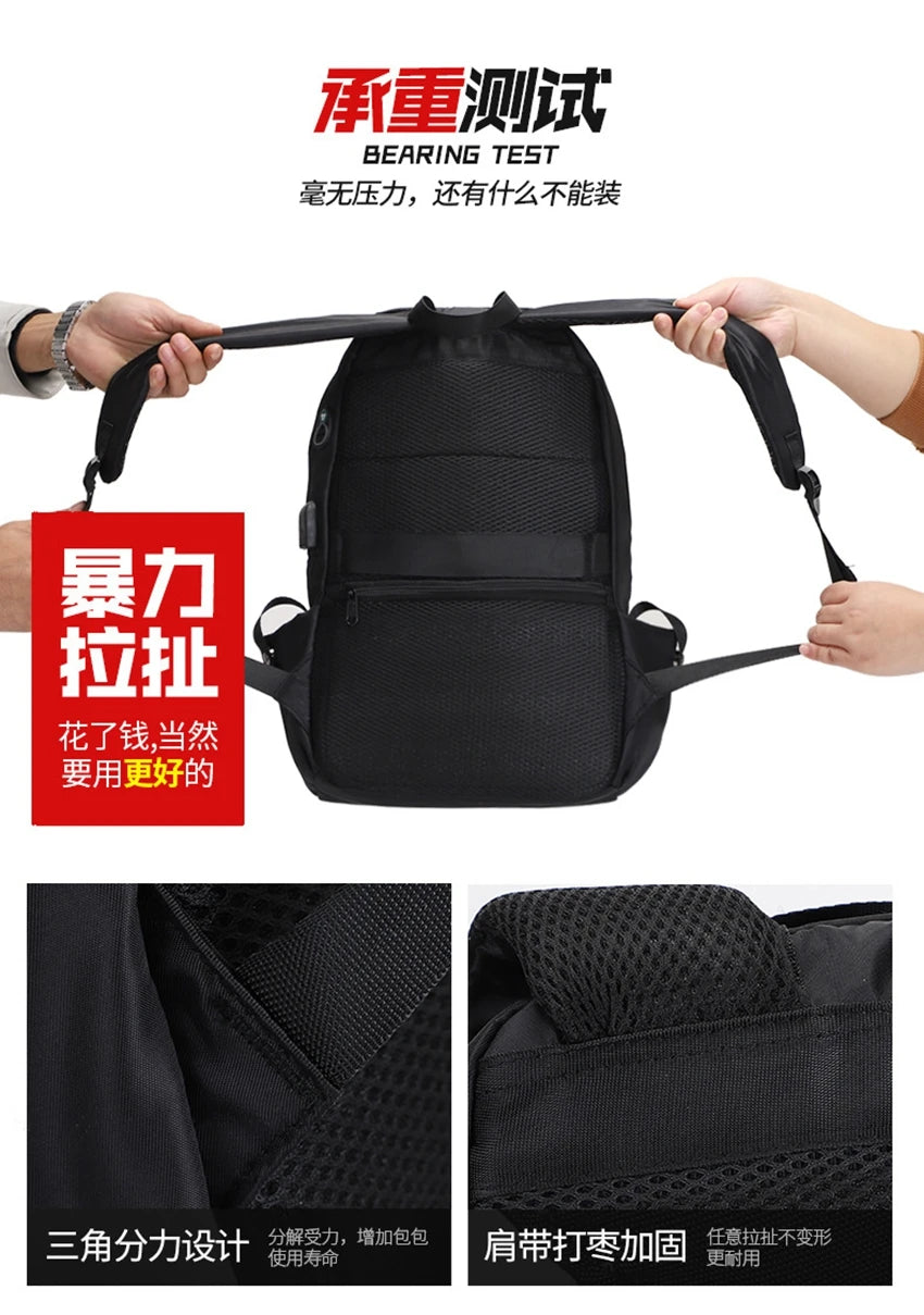 Cute Waterproof Men's Business Laptop Backpack with Cat Print