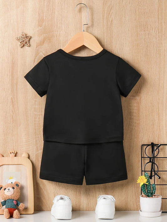 Baby Boy Summer 'I LOVE Papa' Top & Casual Shorts Set