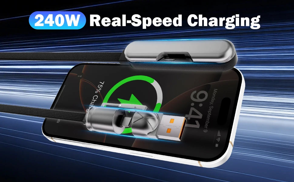 240W Multi-Functional Type C Fast Charging Data Cable