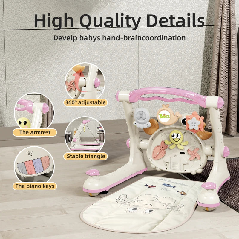 Multi-Function Baby Walker & Activity Rack | 4-in-1 Developmental Toy