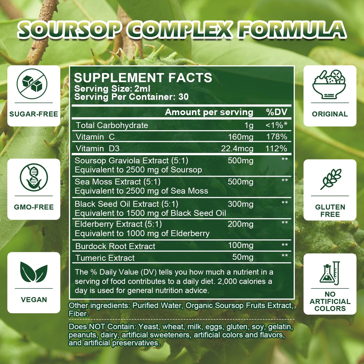 Sea Moss & Soursop Graviola Extract Drops | Support Immunity & Digestion