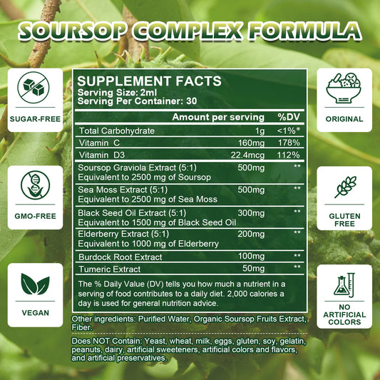 Sea Moss & Soursop Graviola Extract Drops | Support Immunity & Digestion