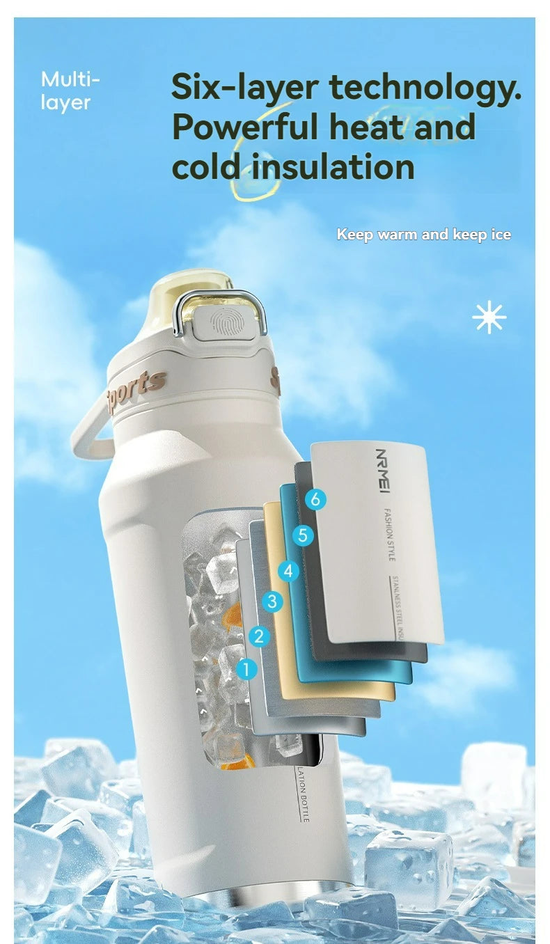 1L Stainless Steel Thermos Bottle | Iced & Heat Insulated Flask