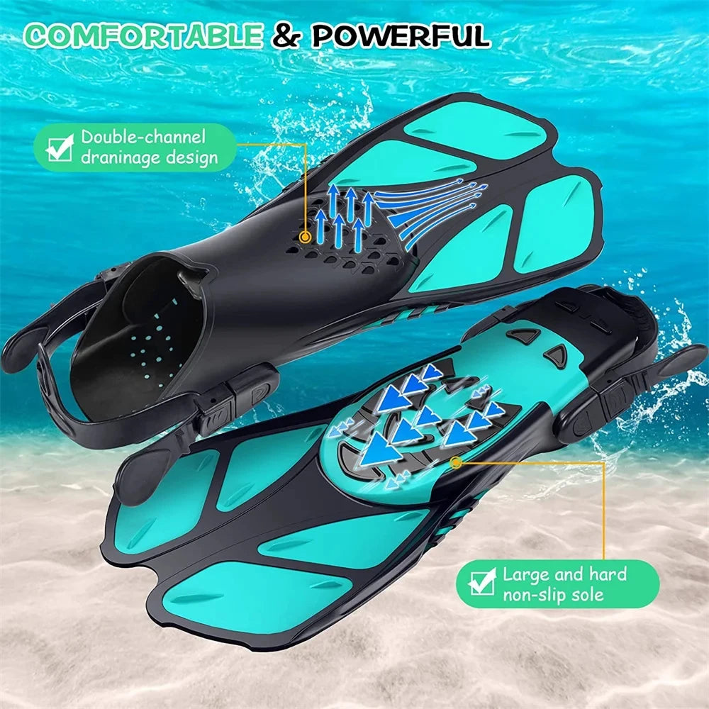 Adjustable Snorkel Fins for Adults & Teens | Comfortable Dive Fins