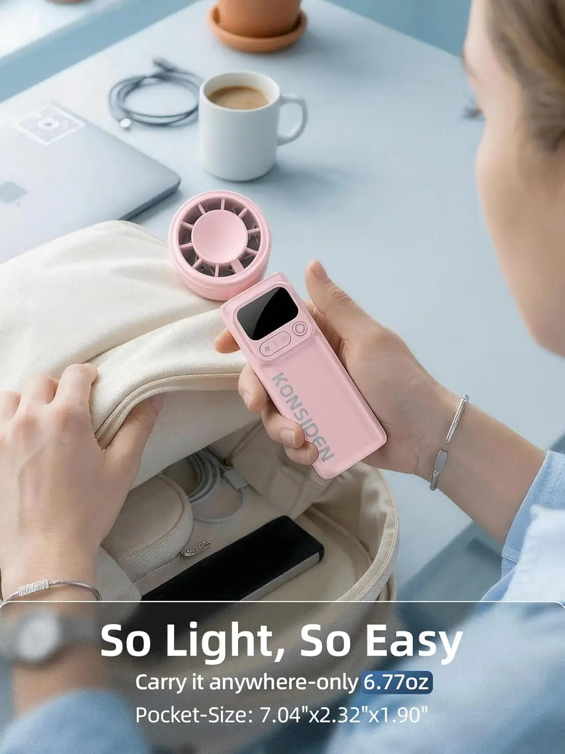 Portable Handheld Turbo Fan | USB Rechargeable & Adjustable Speeds