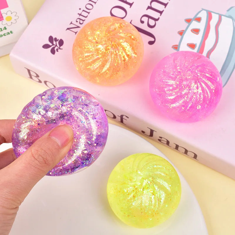 Mini Squishy Dumplings with Steamer Squeeze Toys Set Fidget Sensory Toy For Adults Stress-relieving Toys