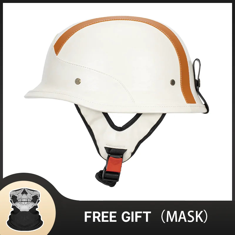 Vintage Half Face Motorcycle Helmet | Retro Scooter Safety Gear