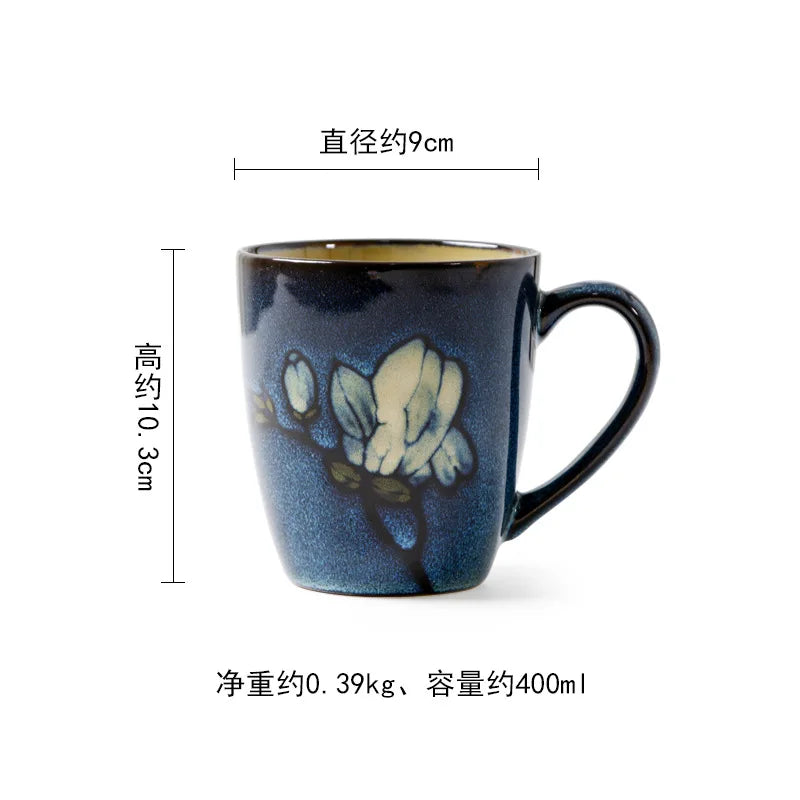 Juego de cuencos hondos para sopa pintados a mano de estilo japonés | Vajilla elegante