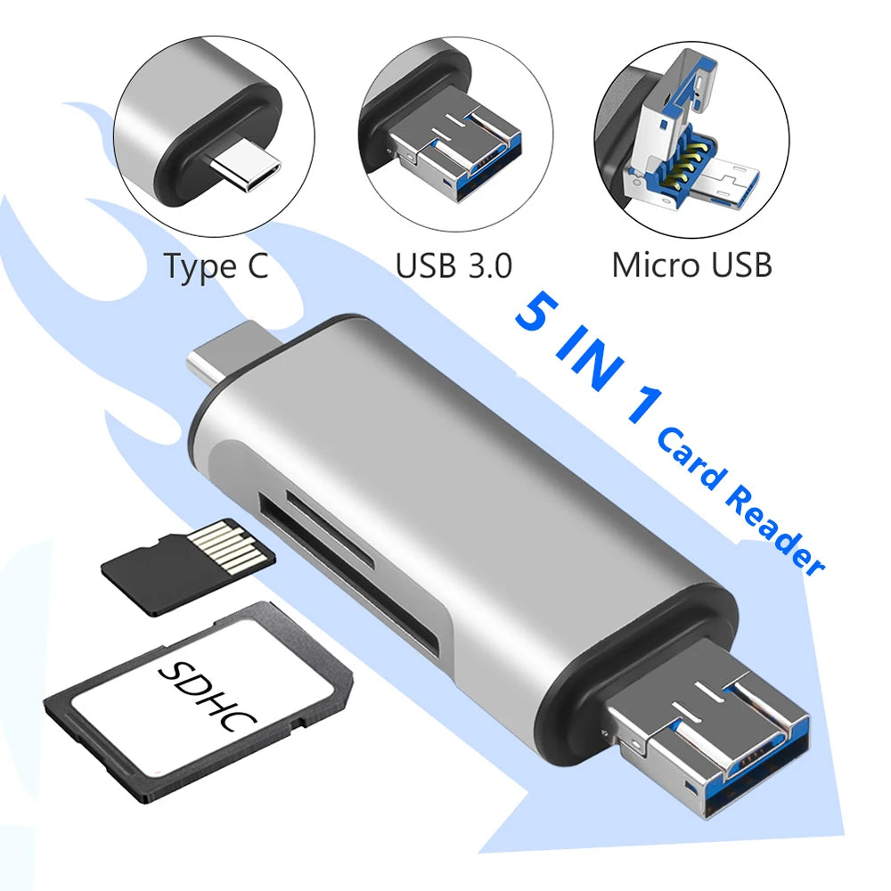 Universal 6 in 1 Card Reader | USB3.0 Multi-Function Adapter