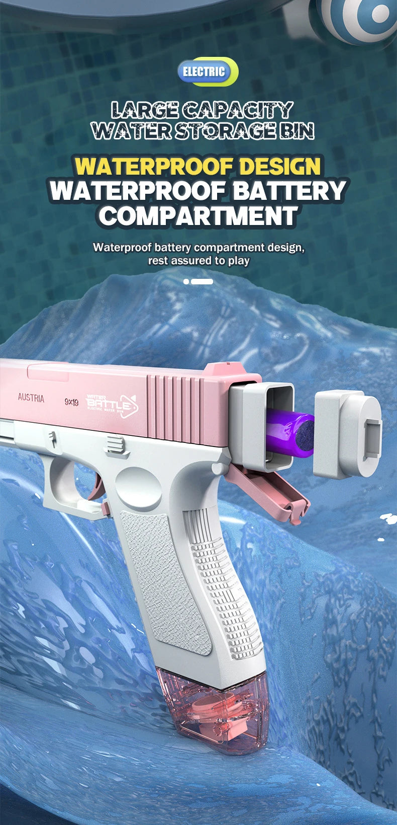 Electric Water Gun Pistol | Long Range Fun for Kids
