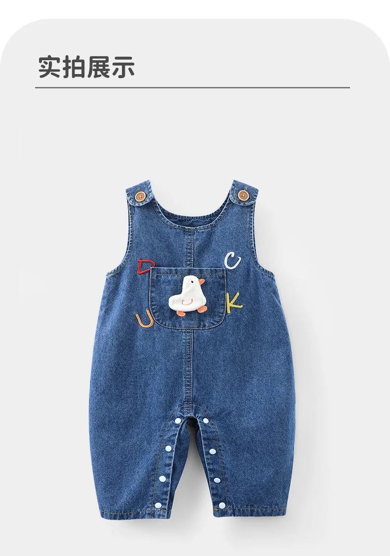 Baby Girl Denim Overalls | Stylish Spring & Autumn Jumpsuit