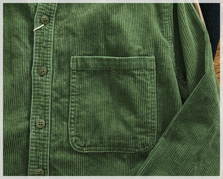 Men's Chunky Corduroy Long Sleeve Shirt | Stylish Autumn Essential