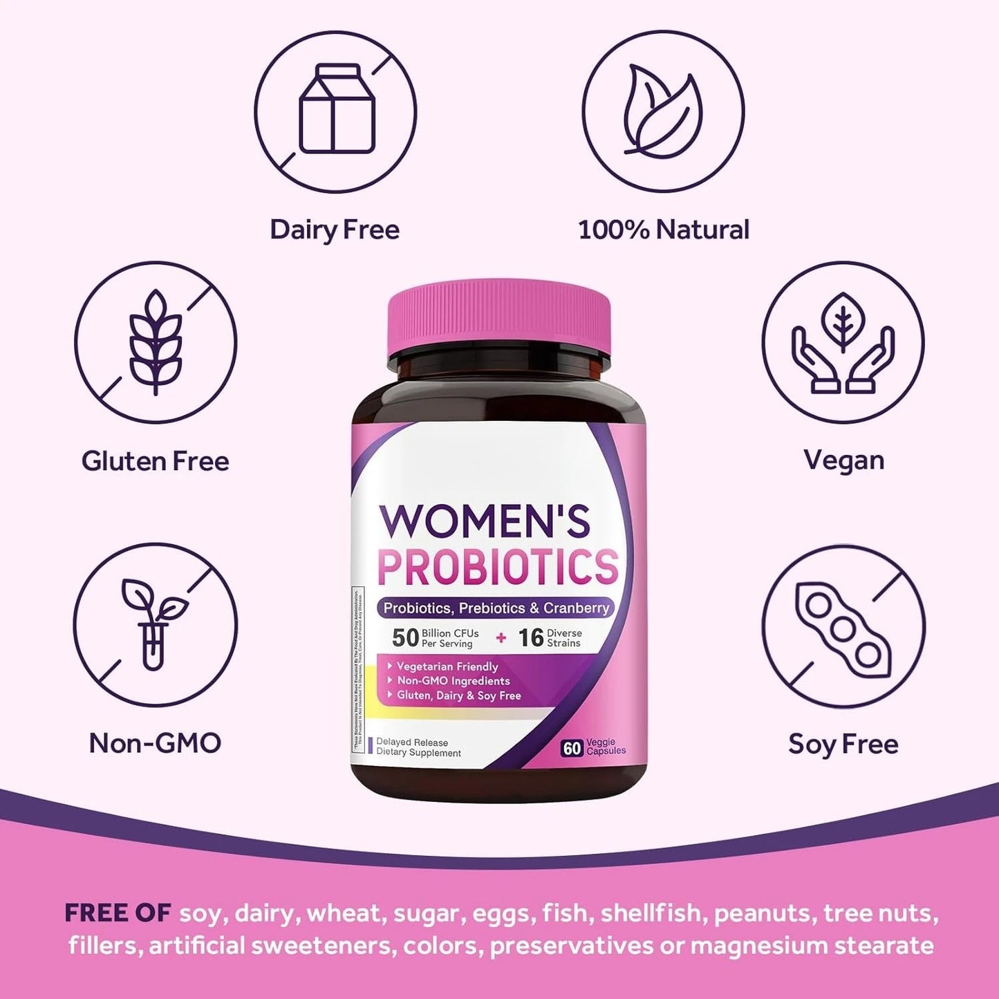 Daily Women's Probiotic Supplement | 60 Caps for Gut Health